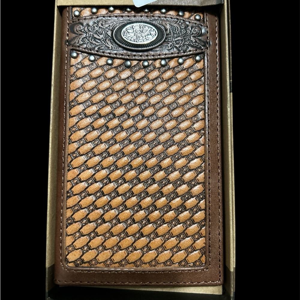 Justin Boots Brown and Tan Leather Wallet